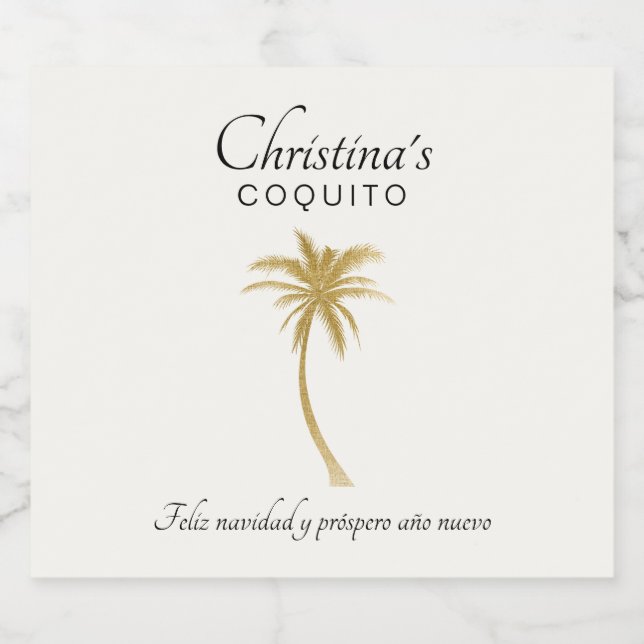 Adesivo de Coquito da Árvore de Palma Goldtone (Rótulo Único)