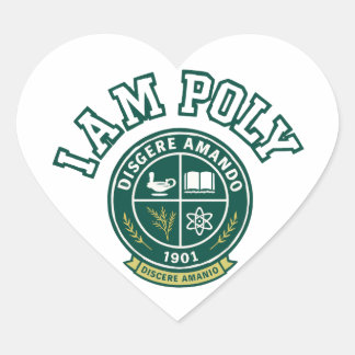 Adesivo de Coração Clássico I AM POLY
