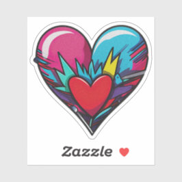 Adesivo de Coração Colorido Fofo - Adesivo do Dia 