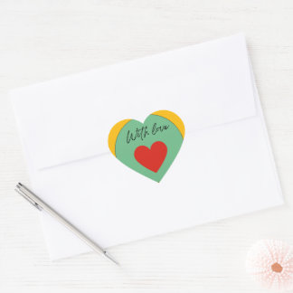 Adesivo de Coração com Amor – Amor Fofo Minimalist