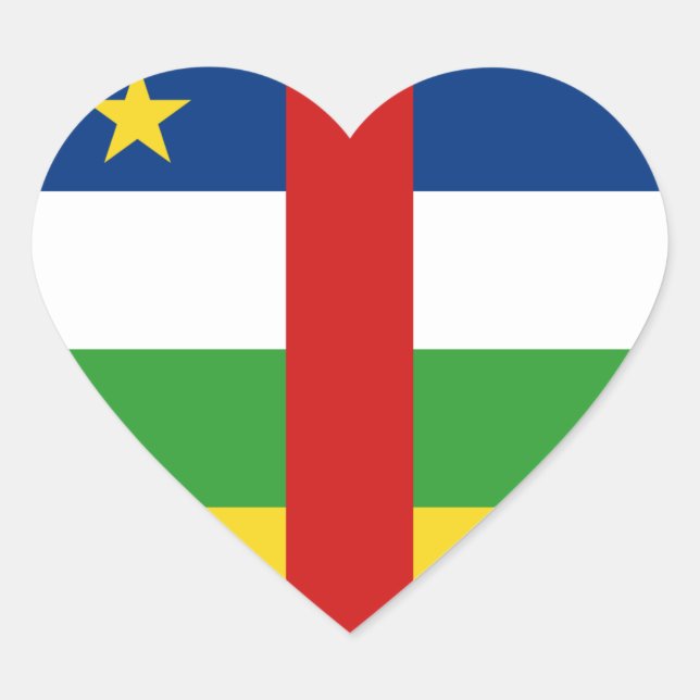 Adesivo de Coração da Bandeira da República Centro (Frente)