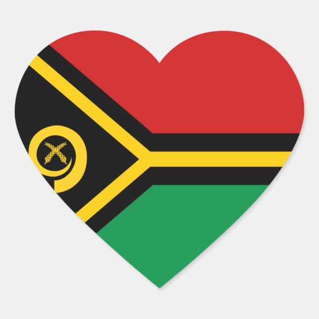 Adesivo de Coração da Bandeira de Vanuatu (Frente)