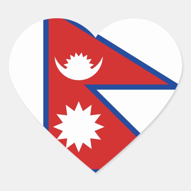 Adesivo de Coração da Bandeira do Nepal (Frente)