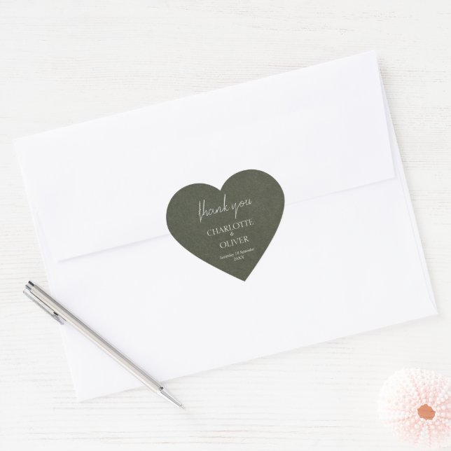 Adesivo de Coração de Agradecimento de Casamento V (Envelope)