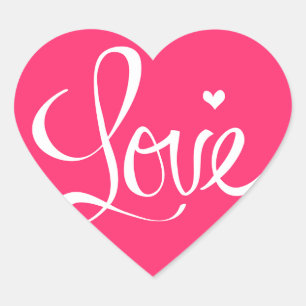 Adesivo de Coração de Amor Rosa