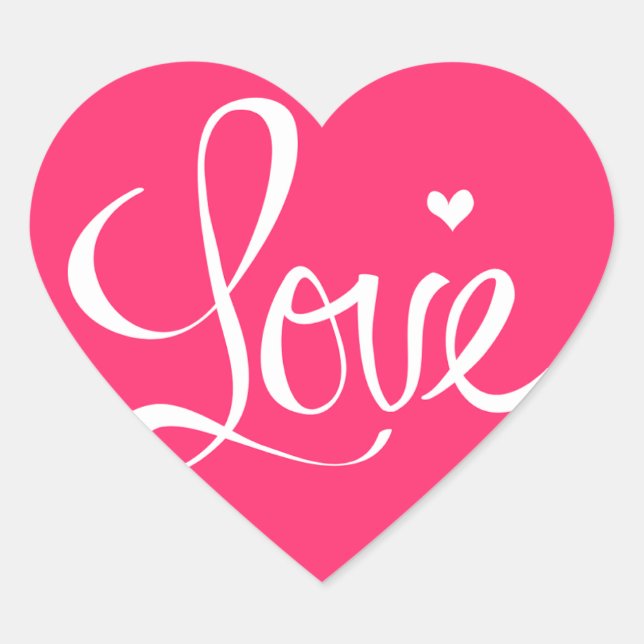 Adesivo de Coração de Amor Rosa (Frente)