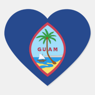 Adesivo de Coração de Guam, Bandeira Guamaniana Pa