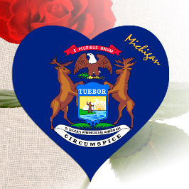 Adesivo de Coração de Michigan, Bandeira Patriótic