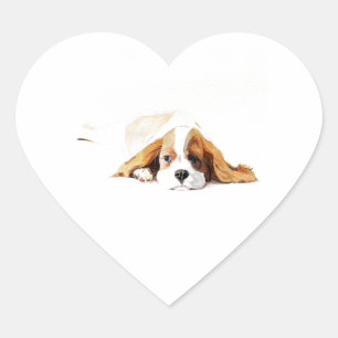 Adesivo de Coração do Cavalier King Charles Spanie