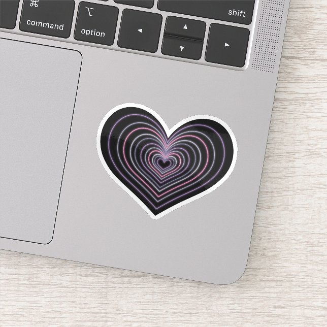 Adesivo de Coração Neon Roxo (Detalhe)