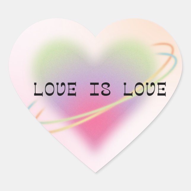 Adesivo de Coração Pastel Amor é Amor (Frente)