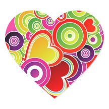 Adesivo de Coração Rosa Groovy