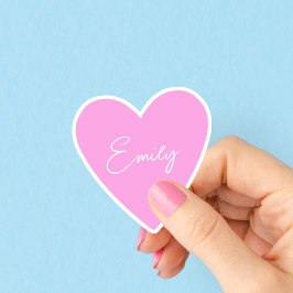 Adesivo de Coração Rosa Personalizado