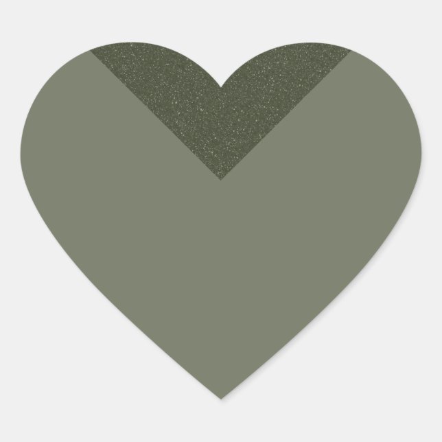 Adesivo de Coração Verde Musgo com Acento de Textu (Frente)