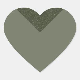 Adesivo de Coração Verde Musgo com Acento de Textu