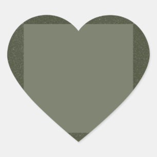 Adesivo de Coração Verde Musgo Duas Cores