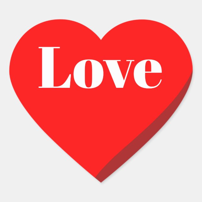 Adesivo de Coração Vermelho 3D Amor (Frente)