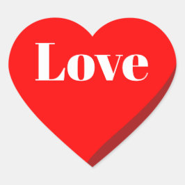 Adesivo de Coração Vermelho 3D Amor