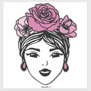Adesivo de Coroa de Flores com Coqueiro Desgrenhad