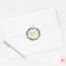 Adesivo de Coroa de Natal Festivo Alegre