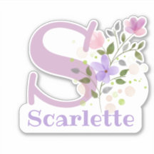 Adesivo de Corte com o Nome Scarlette com a Letra 