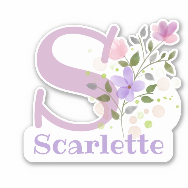Adesivo de Corte com o Nome Scarlette com a Letra  (Frente)