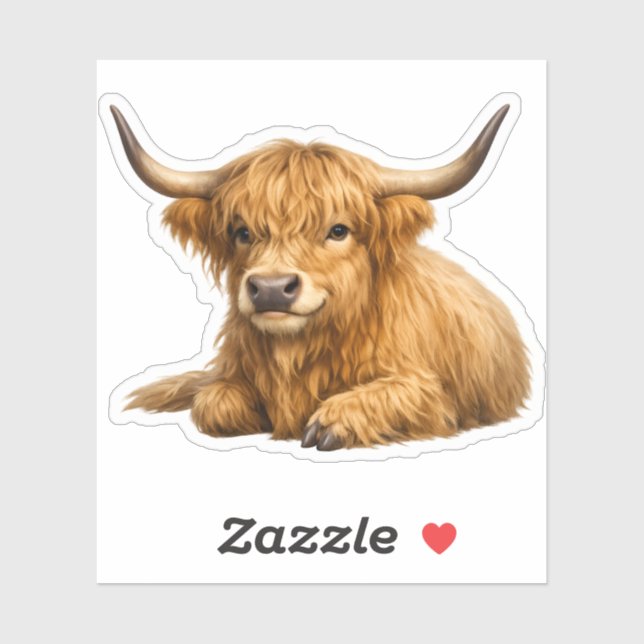 Adesivo de Corte Highland Cattle (Folha)