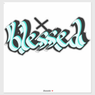 Adesivo de Cruz Caligrafia Lettering Mão Santa