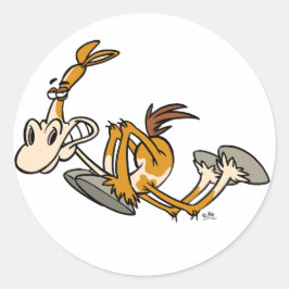 Adesivo de desenho animado de alimentação em caval