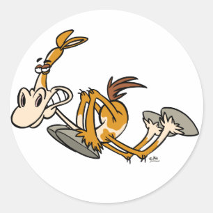 Adesivo de desenho animado de alimentação em caval