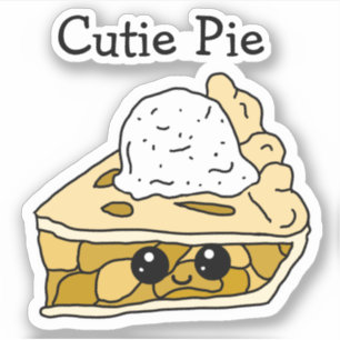 Adesivo de desenho animado de torta de maçã Cutie