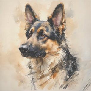 Adesivo de design artístico de cão Alsatian Pastor