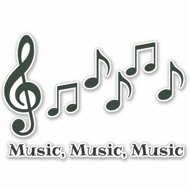 Adesivo de Design de Notas Musicais (Frente)