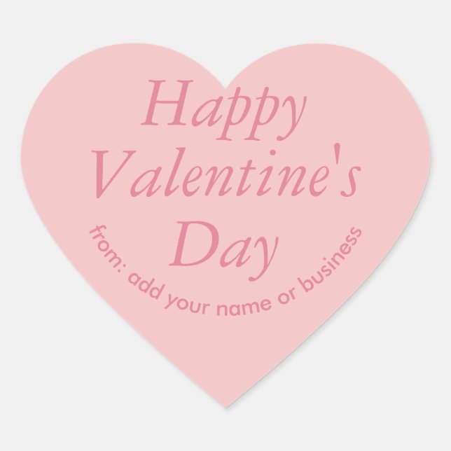 Adesivo de Dia de os namorados de Coração Rosa Bre (Frente)