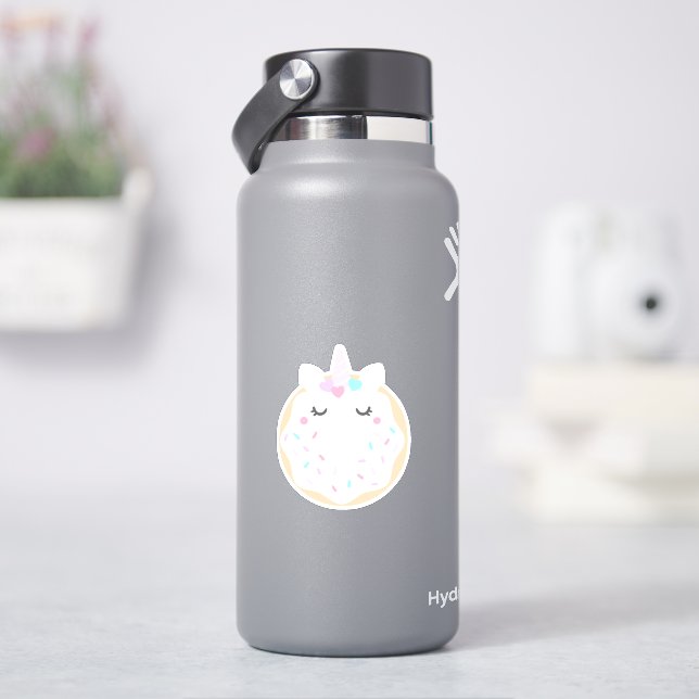 Adesivo de Donut de Unicórnio Fofo (HidroFlask)
