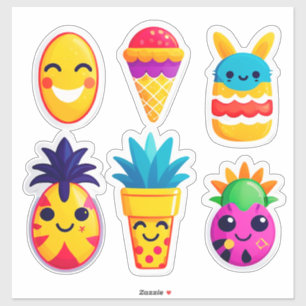 Adesivo de Emoji de Verão Colorido