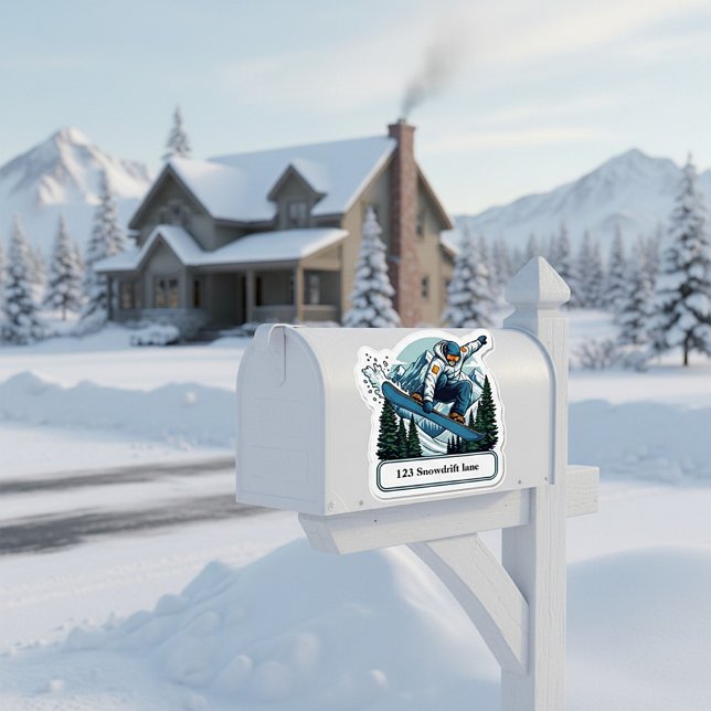 Adesivo de endereço de caixa de correio de snowboa (Criador carregado)