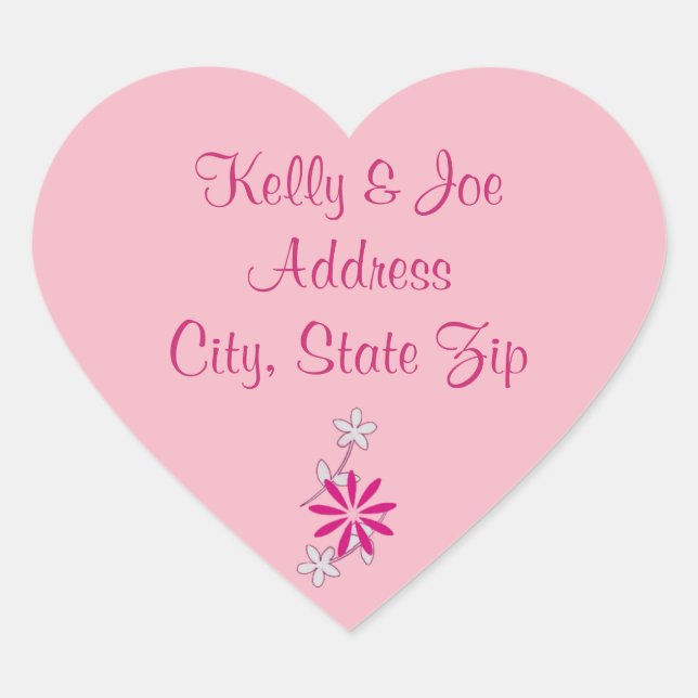 Adesivo de Endereço de Devolução de Flores Rosa pa (Frente)