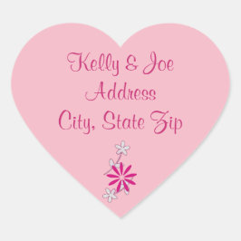 Adesivo de Endereço de Devolução de Flores Rosa pa