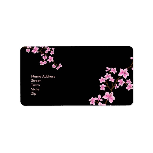 Adesivo de Endereço Vintage Retro flores 3 (Frente)