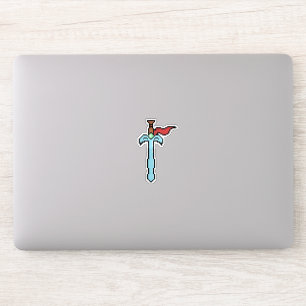Adesivo de Espada de Pixel Retro – RPG Vintage
