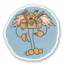 Adesivo de estilo de banda desenhada de robôs lara