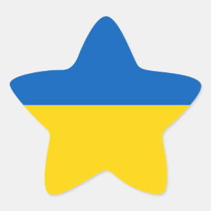 Adesivo de estrela da bandeira da Ucrânia