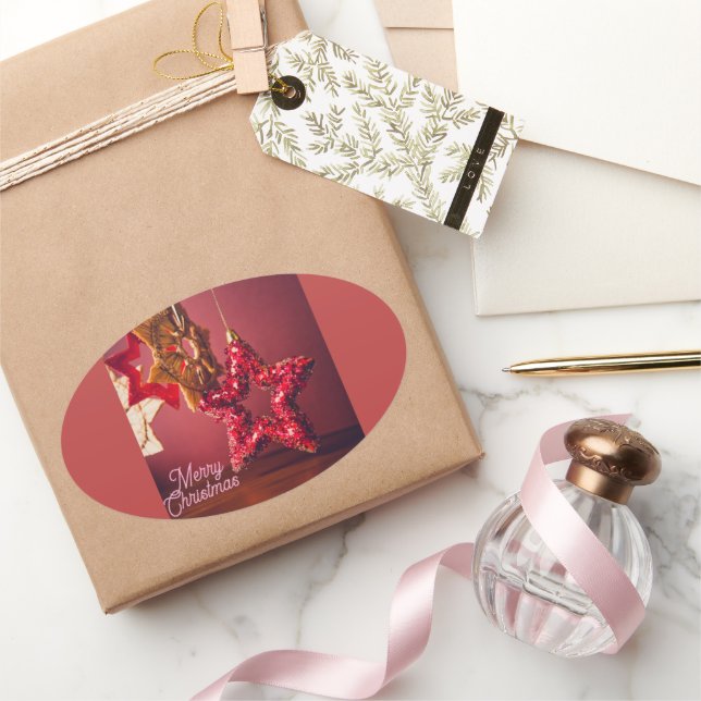 Adesivo de Estrela de Natal – Design Feliz Natal (Presentear)