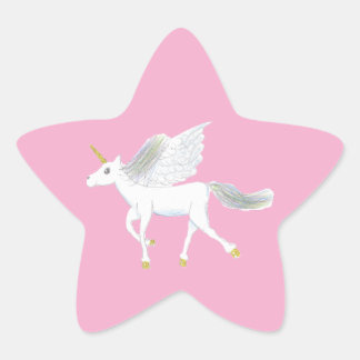 Adesivo de Estrela de Unicórnio Mágico
