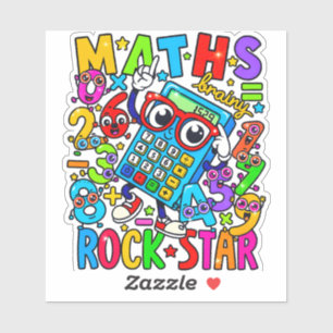 Adesivo de Estrela do Rock de Matemática para Cria