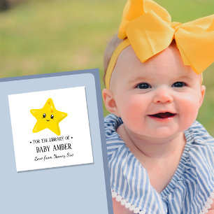 Adesivo de etiqueta de livro de bebê estrela amare