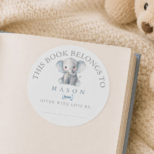 Adesivo de etiqueta de livro do Elefante Azul e do