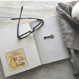 Adesivo de etiqueta de livro personalizada com gat