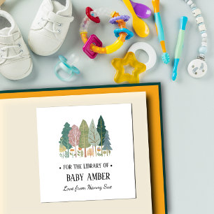 Adesivo de Etiqueta de Livro Personalizado de Flor